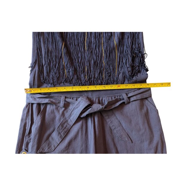 Vintage Y2K 2000s Rocawear Fringe Romper | Navy Blue | Large - Picture 10 of 12